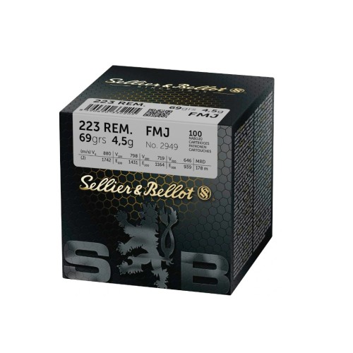 Sellier & Bellot .223 Rem. Vollmantel 4,5g/69grs. Sellier & Bellot .223 Rem. Vollmantel 4,5g/69grs.